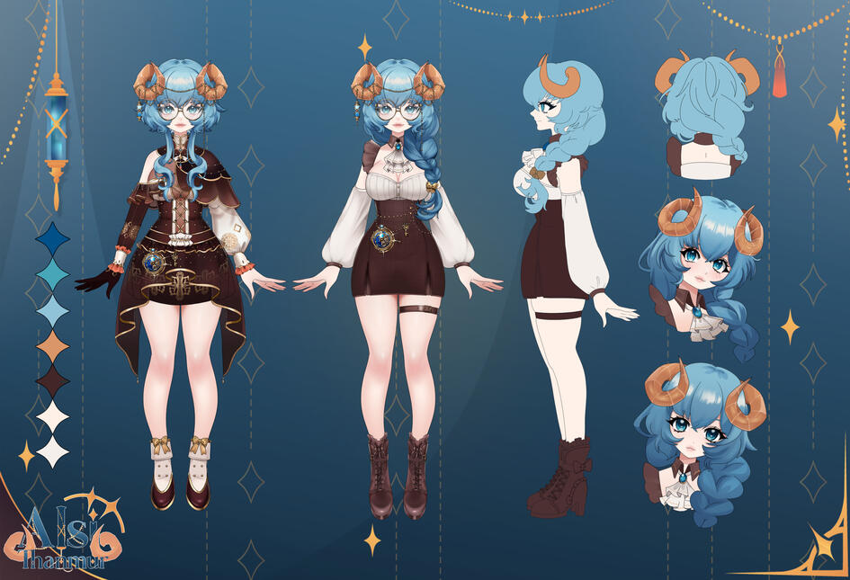 Reference Style (3 headshots/ 3 Poses/Color palette/ Fully Rendered)