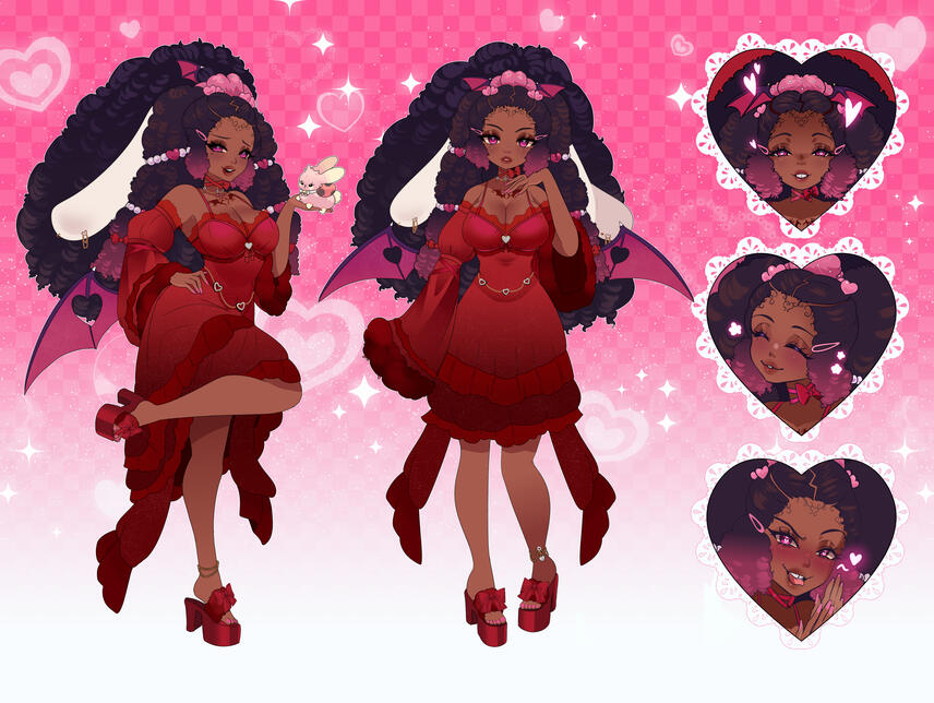 Reference Style (3 headshots/ 2 Poses/Color palette/ Fully Rendered)
